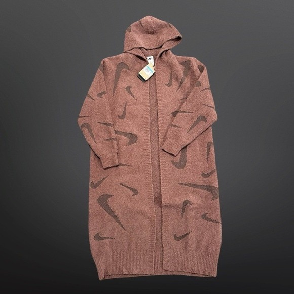 Nike Sportswear Phoenix Cozy Bouclé Long Knit Cardigan Women Medium FD4282-208 - Picture 3 of 10